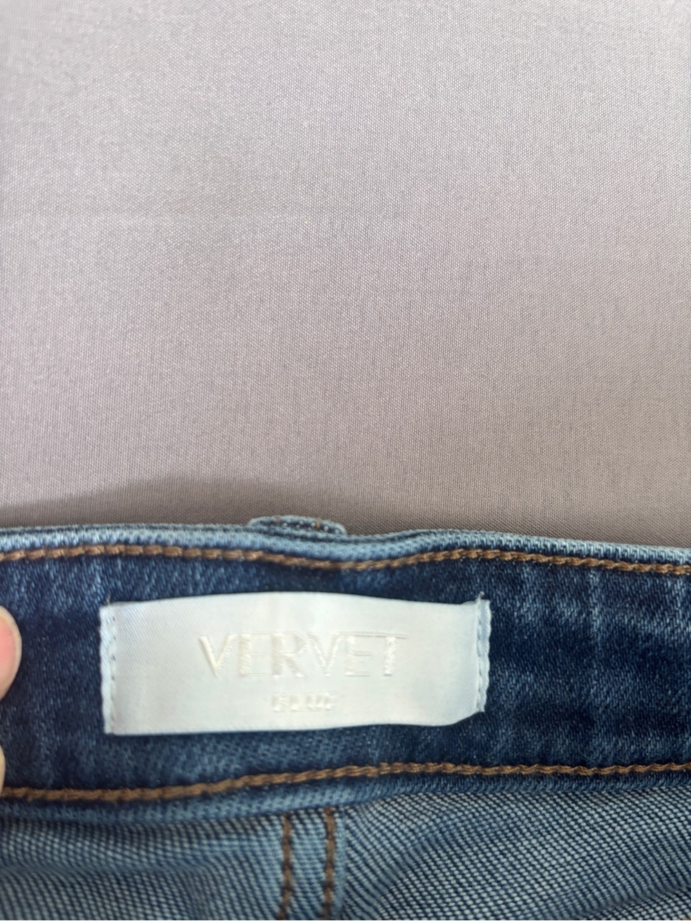 Vervet Blue Wide Leg Cropped Jeans Women's Size 28 Raw Hem Stretch Denim - Picture 5 of 8
